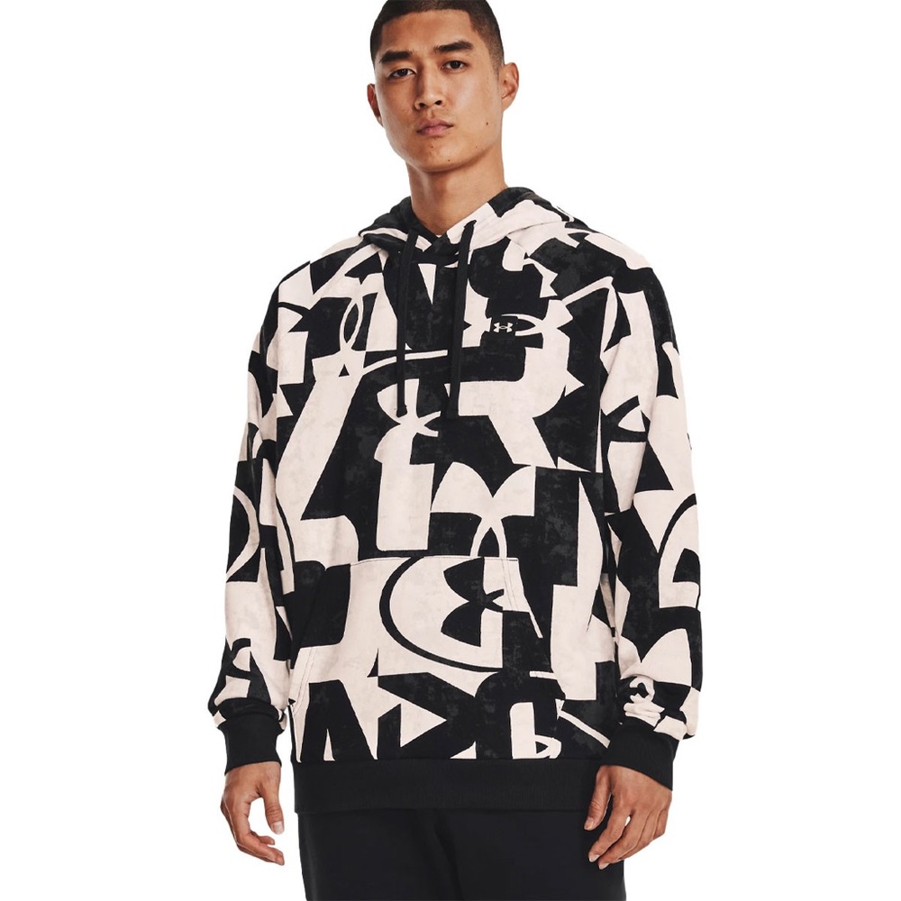 Under Armour Men's Rival Pullover Hoodie Size Large Black And White